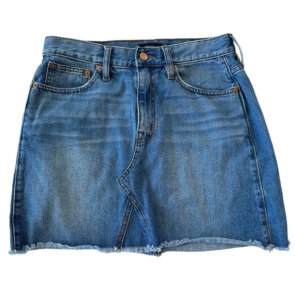 J. Crew High Rise Raw Hem Denim Skirt - Picture 3 of 10